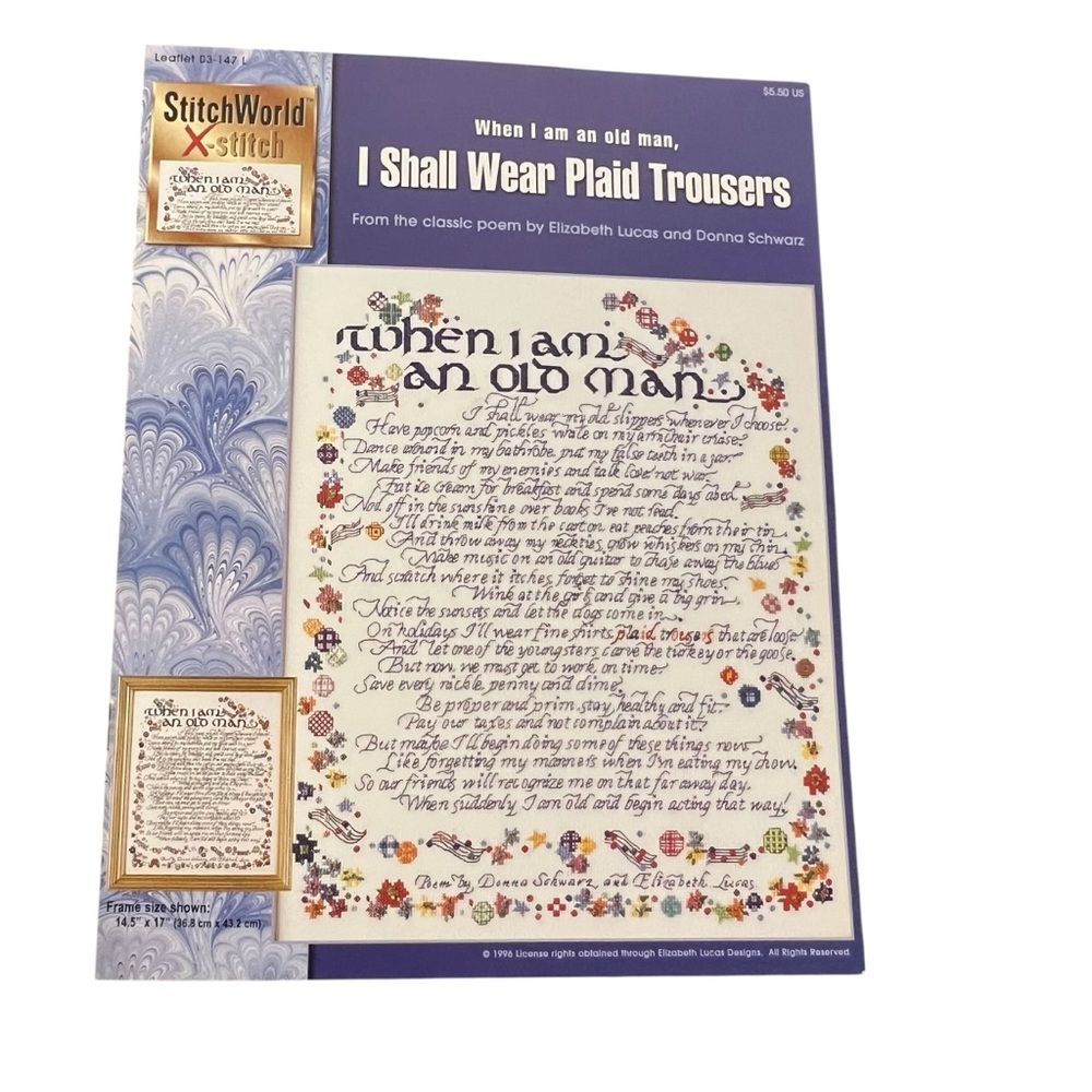 I Shall‎ Wear Plaid Trousers ©1996 Stitch World Counted Cross Stitch Pattern